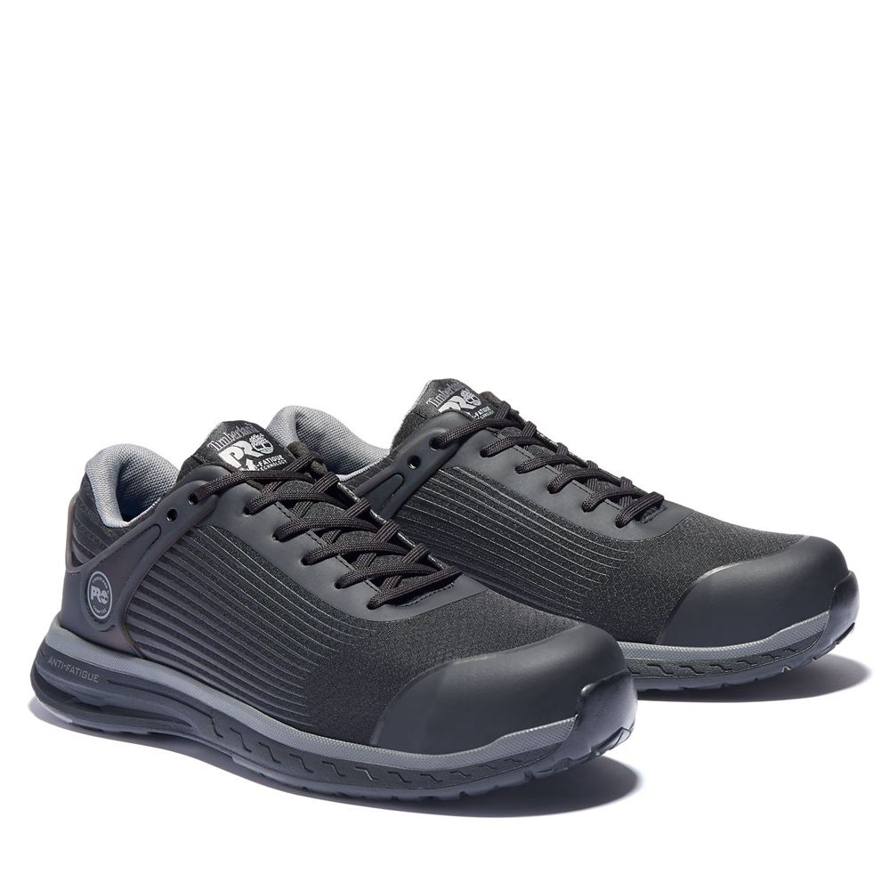 Zapatos de Trabajo Timberland Argentina Hombre - Pro® Drivetrain Sd35 Comp Toe - Negras/Gris - ZNSBQ